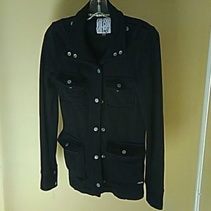 Volcom black jacket with pockets and button
